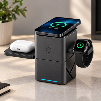 3 in 1 Electric Rotating Magnetic Wireless Charger