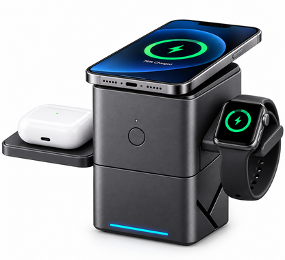 3 in 1 Electric Rotating Magnetic Wireless Charger