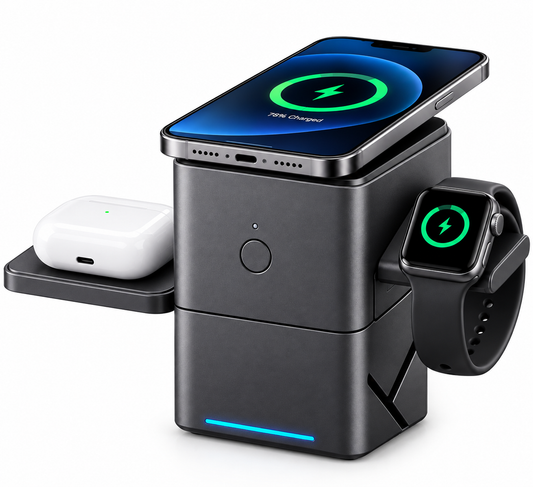 3 in 1 Electric Rotating Magnetic Wireless Charger